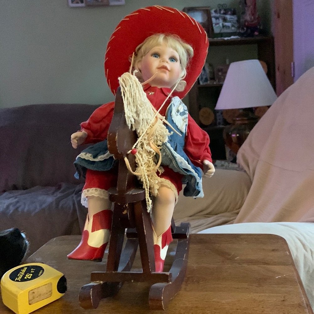 Danbury Mint Cowgirl on a Rocking horse